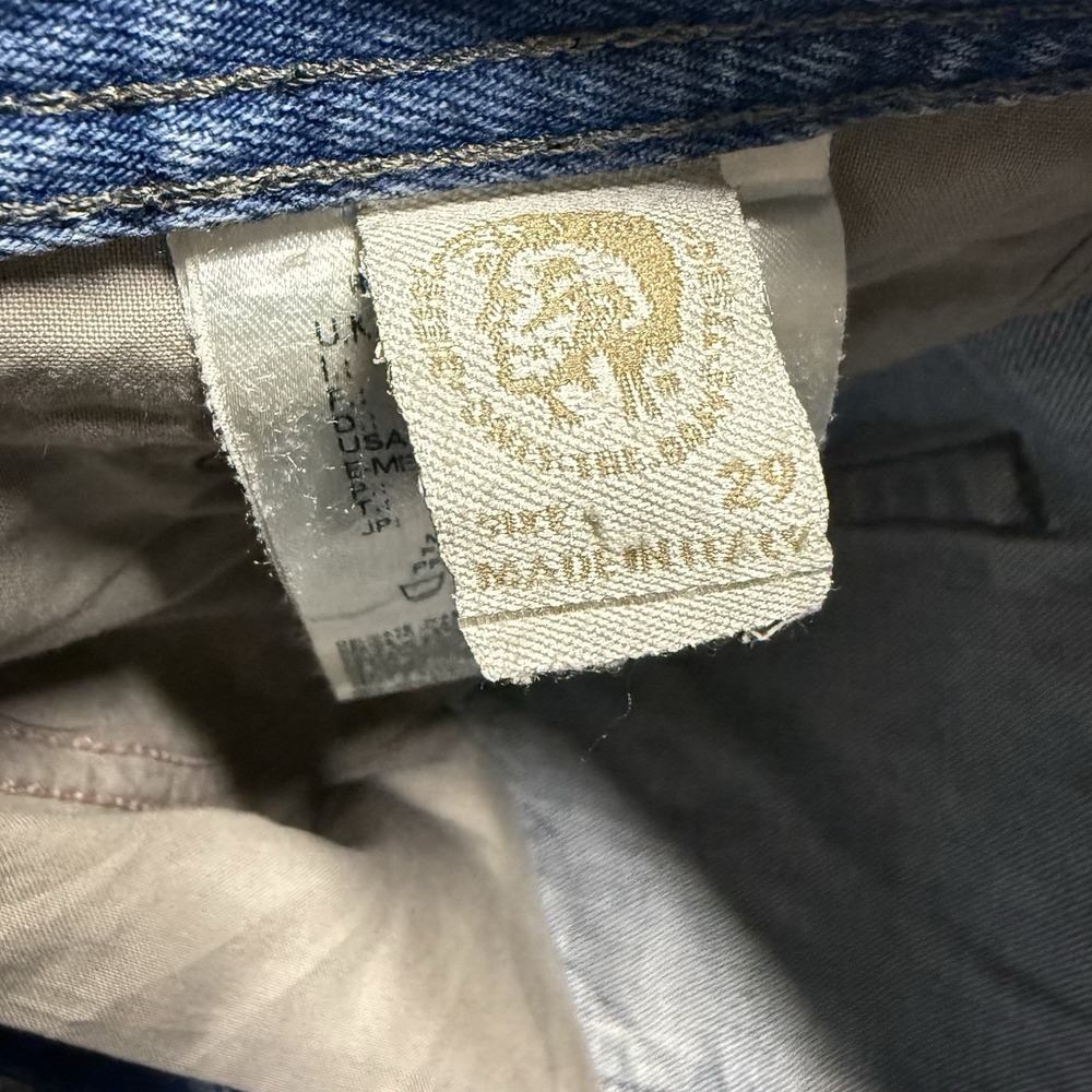 Diesel Jeans Men 29x28 Blue‎ Belther Slim Taper Light Wash Thrashed Rockstar Y2K - Picture 11 of 13